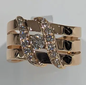 K18 PG/다이아몬드 반지