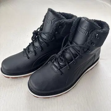 [미사용 새상품] PUMA 블랙 하이컷 가죽 부츠 29cm