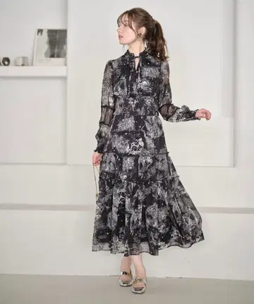 tocco closet 별자리 토와르 드 주이 패턴 레이스 절개 원피스