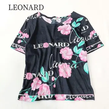 [ LEONARD/레오나르 ] 반팔 셔츠 티셔츠 로고 마크 꽃무늬 코튼