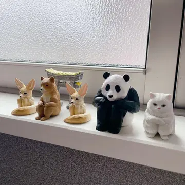 마치보케 6개 세트 피규어 시바견 고양이 팬더 페넥 여우 토리이