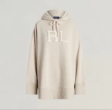 RL 랄프 로렌 로고 베이지 오버사이즈 후드티