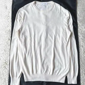 현행 모델 그랑사쏘 12G 하이 게이지 코튼 크루넥 니트 52 화이트