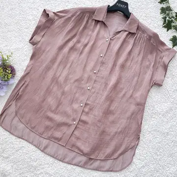 MICHEL KLEIN 미쉘클랑 프렌치 슬리브 블라우스 36 핑크