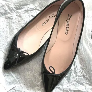 Repetto 발레 슈즈 에나멜 블랙 사이즈 37