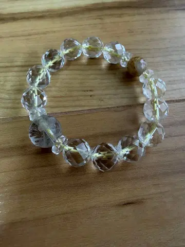 크리스탈 비즈 용이 조각된 파워 팔찌 새상품급