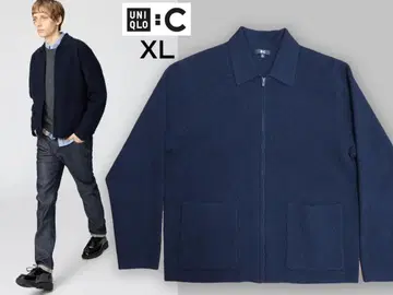 새상품급 유니클로C 니트 풀지퍼 자켓 XL 네이비
