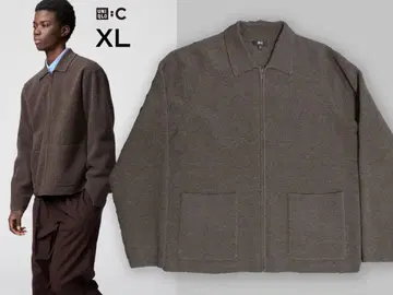 새상품급 유니클로C 니트 풀집업 자켓 XL 브라운