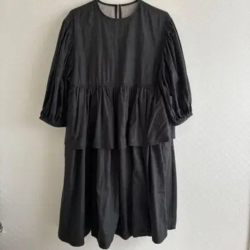 블랙 컬러 긴팔 데님 티어드 원피스 F 사이즈
