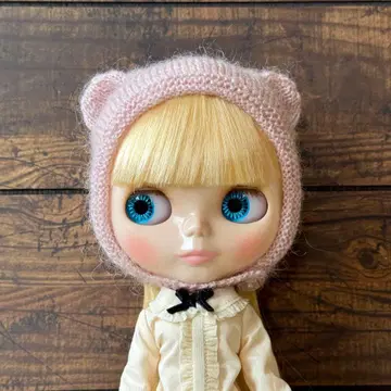 네오 브라이스 아웃핏 곰 고양이 보닛 모헤어 니트 핑크