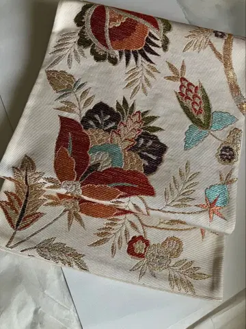 미시착 금장 직물 금제 후쿠로 오비 당화 니시진