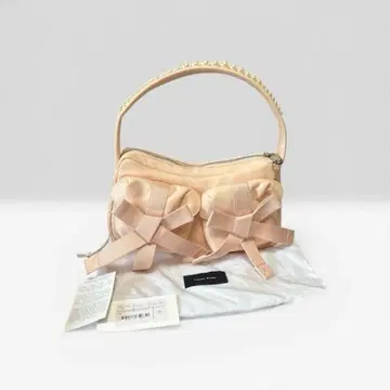 [시몬 로샤] 리본 펄 나일론 핸드백 라이트 핑크 성숙 큐트