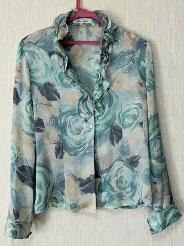 HANAE MORI 블라우스 그린 긴팔