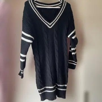 SHEIN 블랙 케이블 니트 원피스 XS