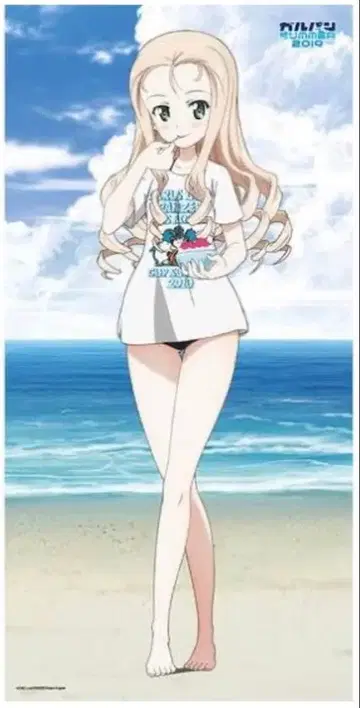 [ 미사용 새상품 ] 걸즈 앤 판처 SUMMER 마리 극세사 비치 타월