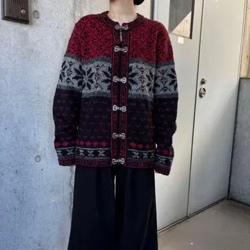 90s 티롤리안 가디건 vintage 대만제 바즈아이 노르딕