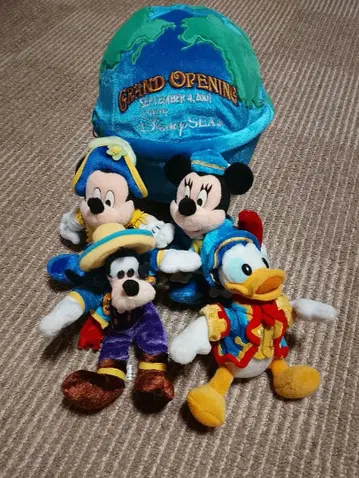레어 디즈니씨 한정판 지구본 봉제 인형 택 미키 미니 한정판