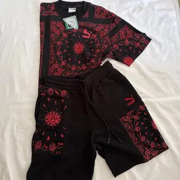 PUMA 패치워크 반팔 셔츠 & 숏팬츠