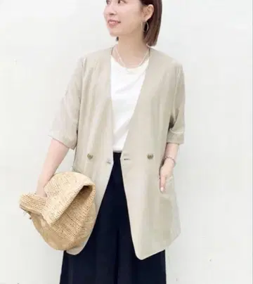 새상품급 저널 스탠다드 린넨 라이크 하프 슬리브 자켓