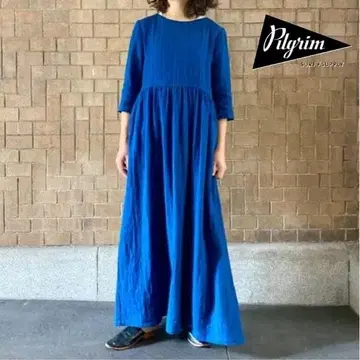 새상품 필그림 서프+서플라이 린넨 울 롱 원피스 파랑 3.7만