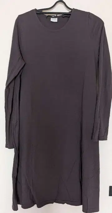 Veritecoeur 차콜 다크 브라운 롱 슬리브 드레스