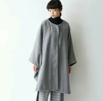 새상품급 후리후 기모노 코트 그레이 판초 코트