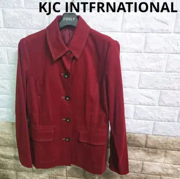 KJC INTFRNATIONAL 와인 레드 빨간색 스웨이드 재킷