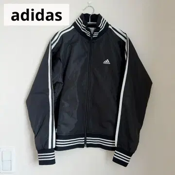 [ 새상품급 ] adidas 저지 블랙 스트라이프 자켓 아우터 블랙