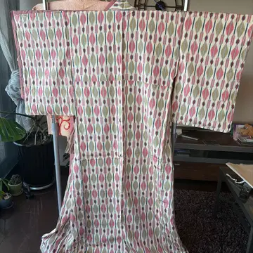 앤티크 기모노 카스리 오메시 순수 실크