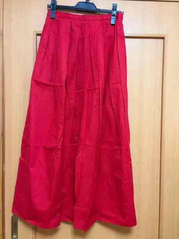 [Ballsey] 레드 롱 스커트 코튼 실크 혼방