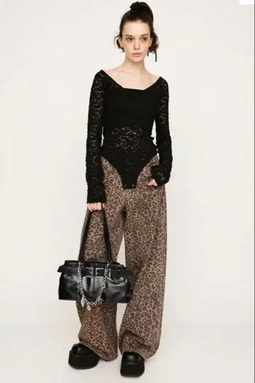 LEOPARD WIDE LEG PT-D 레오파드 무늬 데님 SLY