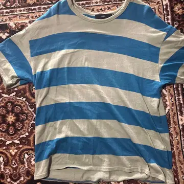 VAPORIZE 청록색 스트라이프 T셔츠