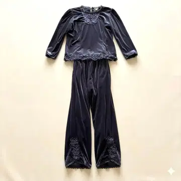 벨벳 레이스 장식 팬츠 셋업 봄/가을/겨울 여성용 M 장미 모티브