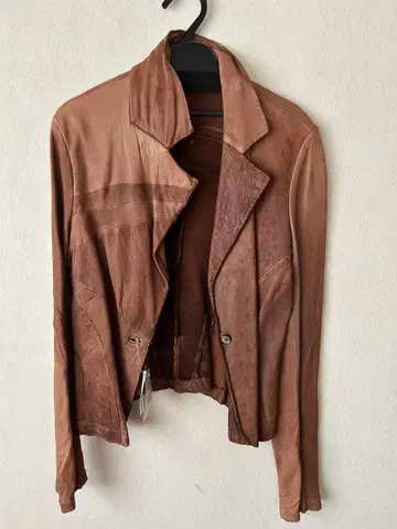 KELLY 브라운 가죽 자켓 40