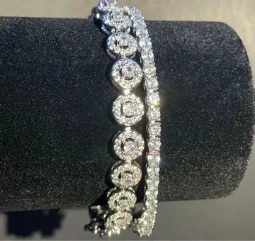 [ 2개 세트 ] 헤이로 팔찌 & 테니스 팔찌 3mm 양쪽 모두 18cm