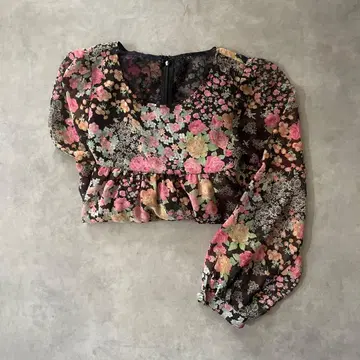 빈티지 플라워 프린트 미니 원피스 꽃무늬 빈티지 NINE