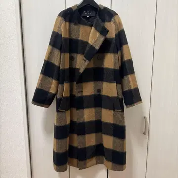 [처분 예정] BEATING HEART 체크 무늬 코트 M 양모 나일론