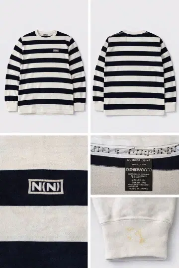 [ NUMBER (N)INE ] 보더 티셔츠 일본제 로고 자수