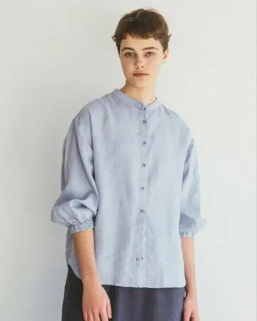 fog linen work 바네사 셔츠 블루펄