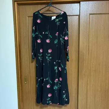 NORMA KAMALI 꽃무늬 긴팔 맥시 원피스