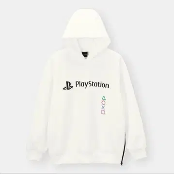 화이트 GU 플레이스테이션 더블 페이스 빅 맨투맨 후드티 S