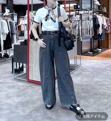 LEPSIM 렙심 커브 데님 팬츠 케미컬 블랙 L