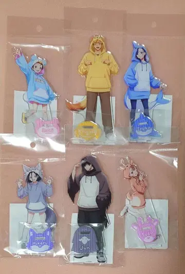 메달리스트 애니멀 후드티 아크릴 스탠드 전 6종 세트