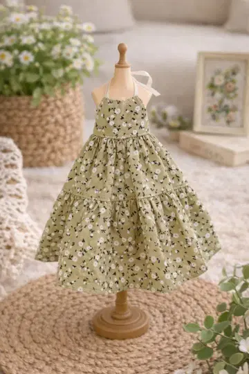 브라이스 아이시 인형 아웃핏 미니 꽃무늬 티어드 원피스