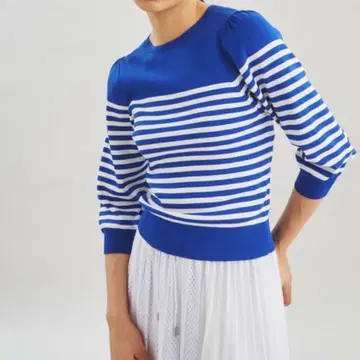 GRACE CONTINENTAL(Diagram) 보더 퍼프 니트 탑