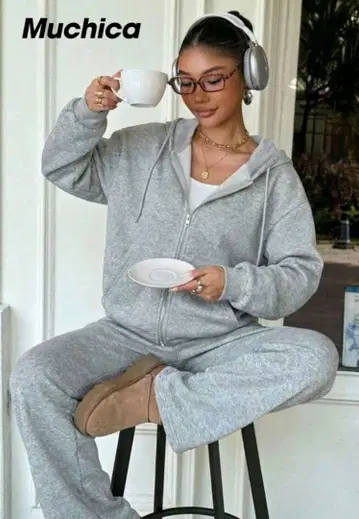 SHEIN 그레이 맨투맨 셋업