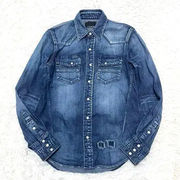 NUMBER(N)INE 데님 웨스턴 셔츠 리페어 가공