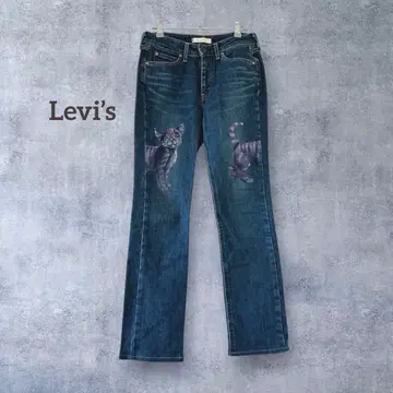 [ 리바이스 ] 리메이크 청바지 페인트 고양이 일본제 데님 팬츠 31 M