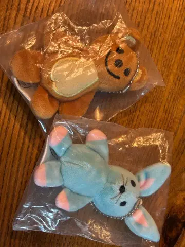 핑구 곰과 토끼 봉제 인형 키링