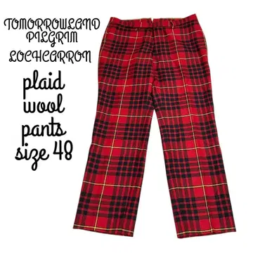 투모로우랜드 필그림 스코틀랜드 타탄 체크 팬츠 레드 48